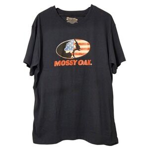 Mossy Oak Staghorn Creek Mens XL T-Shirt Patriotic USA Flag Graphic Tee‎
